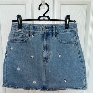 PacSun Flower Denim Skirt
